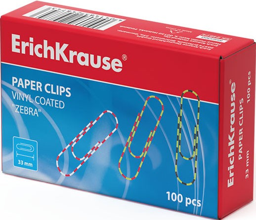 Малки цветни кламери Erich Krause Малки цветни кламери Erich Krause - 100 броя с дължина 33 mm -