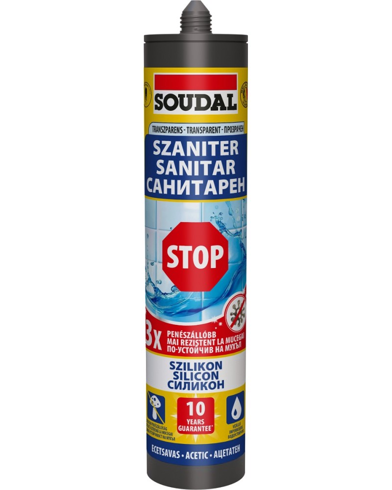 Санитарен силикон Soudal STOP Санитарен силикон Soudal STOP - 280 ml -