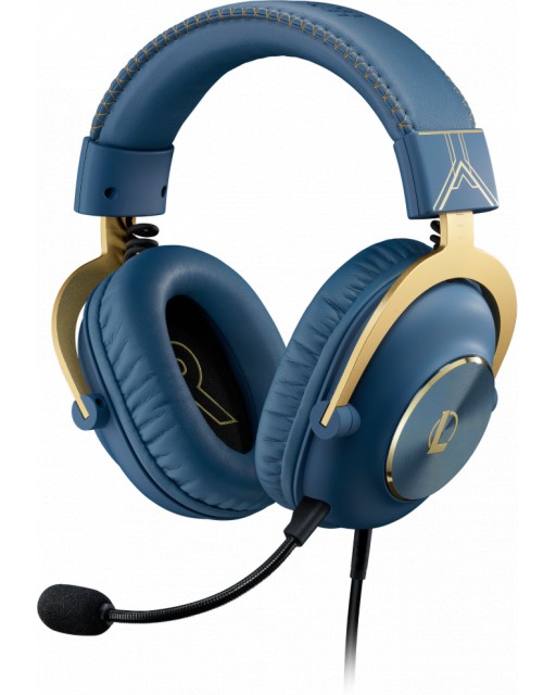 Гейминг слушалки Logitech Pro X League of Legends Edition Гейминг слушалки Logitech Pro X League of Legends Edition - С кабел 2 m, 3.5 mm жак, USB звукова карта, на тема League of Legends -