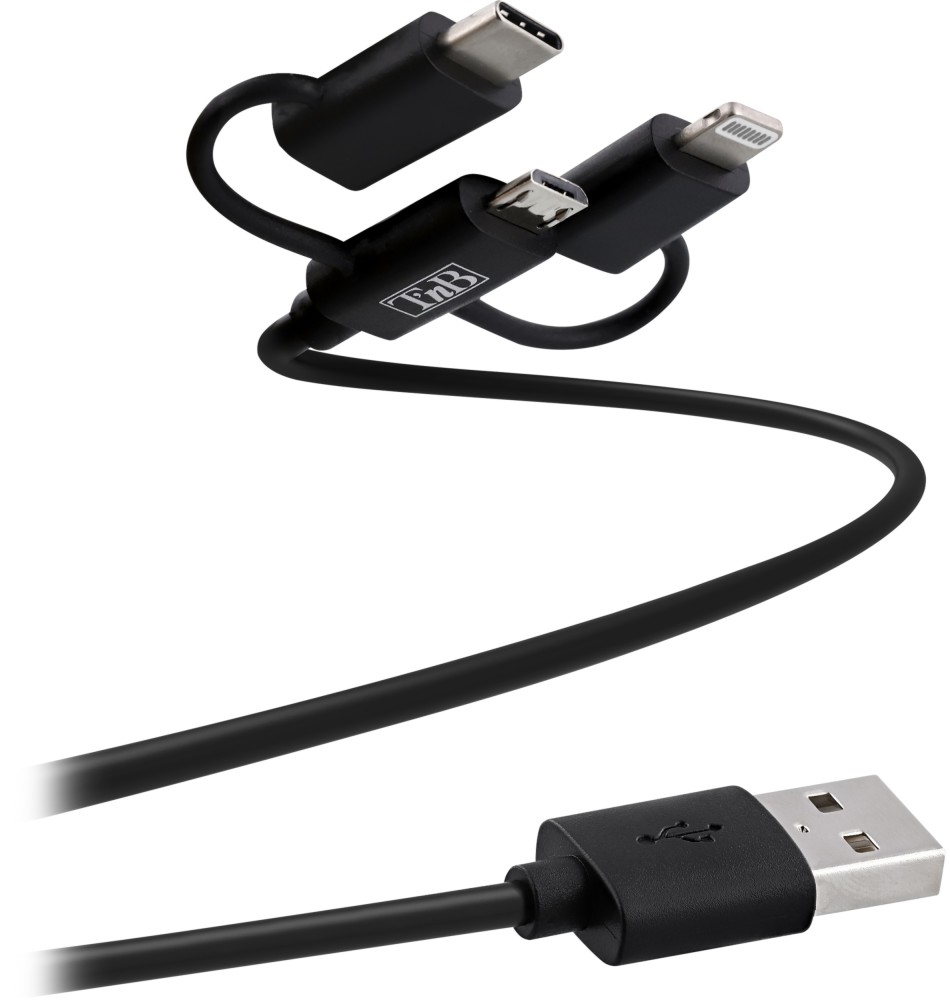 ����� �� ��������� 3 � 1 USB-A male ��� Lightning / Micro USB / USB-C male T'nB - 1.5 m - 