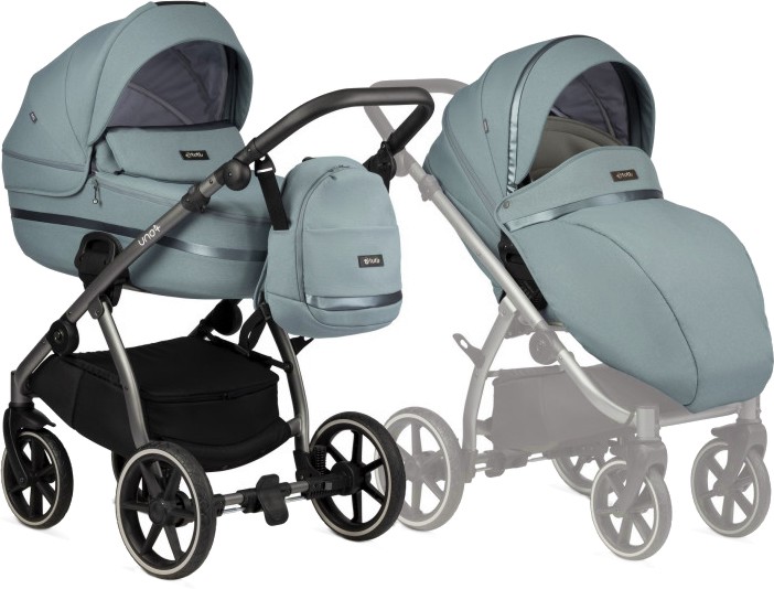 Бебешка количка 2 в 1 Tutis Uno 3+ - С кош за новородено, лятна седалка, чанта и аксесоари - количка