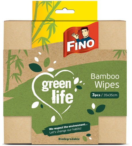 Универсални биоразградими кърпи за почистване Fino - 3 броя, 35 x 35 cm от серията Green Life - 