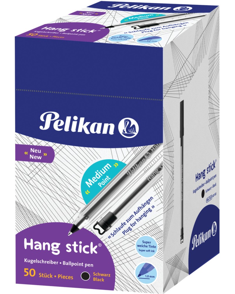 Химикалки Pelikan Hang Stick K86s 1 mm Химикалки Pelikan Hang Stick K86s 1 mm - 50 броя -