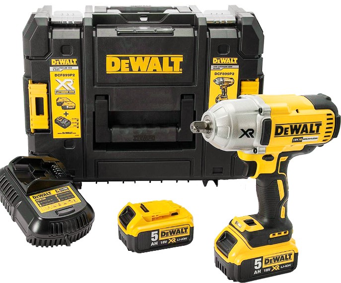 Акумулаторен ударен гайковерт 18V DeWalt DCF899P2 Акумулаторен ударен гайковерт 18V DeWalt DCF899P2 - С 2 батерии, зарядно и куфар -
