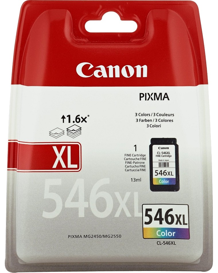 Мастилена глава Canon CL-546 XL C, M, Y Мастилена глава Canon CL-546 XL C, M, Y - 300 страници формат A4 -