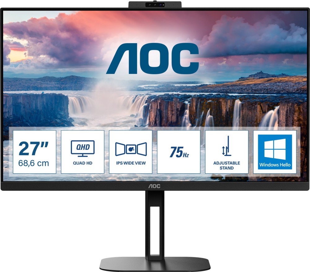 Монитор AOC Q27V5CW Монитор AOC Q27V5CW - 27", IPS, 75 Hz, 16:9, 2560 x 1440, 1 ms, HDMI, DisplayPort, USB-C, AMD FreeSync -