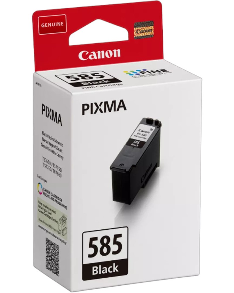 Касета с мастило за принтер Canon PG-585 Black Касета с мастило за принтер Canon PG-585 Black - 180 страници -
