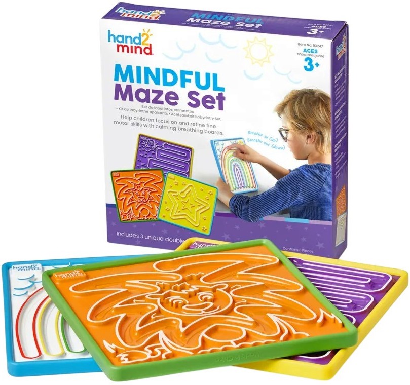 Лабиринт за дихателни упражнения hand2mind Лабиринт за дихателни упражнения hand2mind - 3 двустранни дъски - играчка