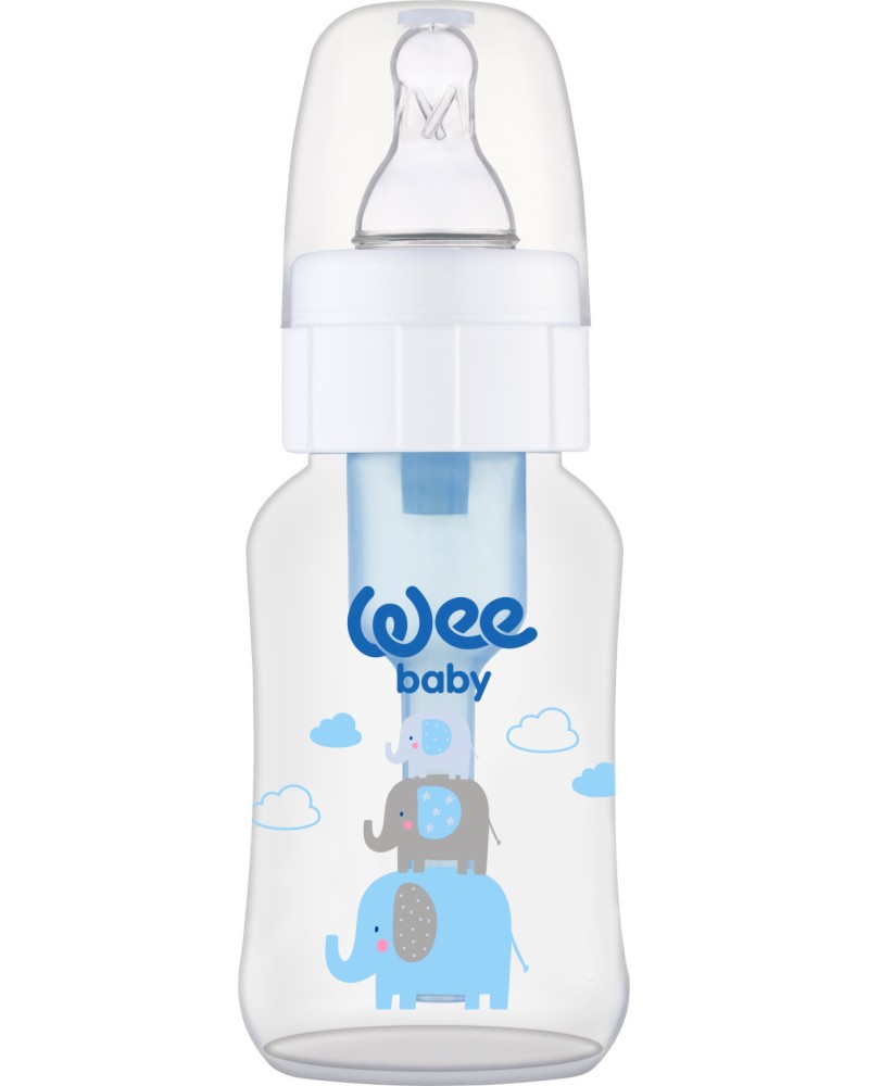Бебешко стандартно шише Wee Baby - 150 ml, от серията Anti-colic, 0-6 м - шише
