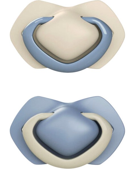 Залъгалки със симетрична форма Canpol babies - 2 броя, с кутия за съхранение, от серията Light Touch, 6-18 м - залъгалка