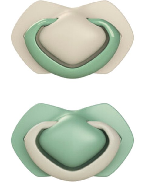 Залъгалки със симетрична форма Canpol babies - 2 броя, с кутия за съхранение, от серията Light Touch, 18+ м - залъгалка
