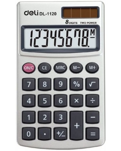 Джобен калкулатор 8 разряда Deli E1120 - С предпазна подложка от серията Easy - 