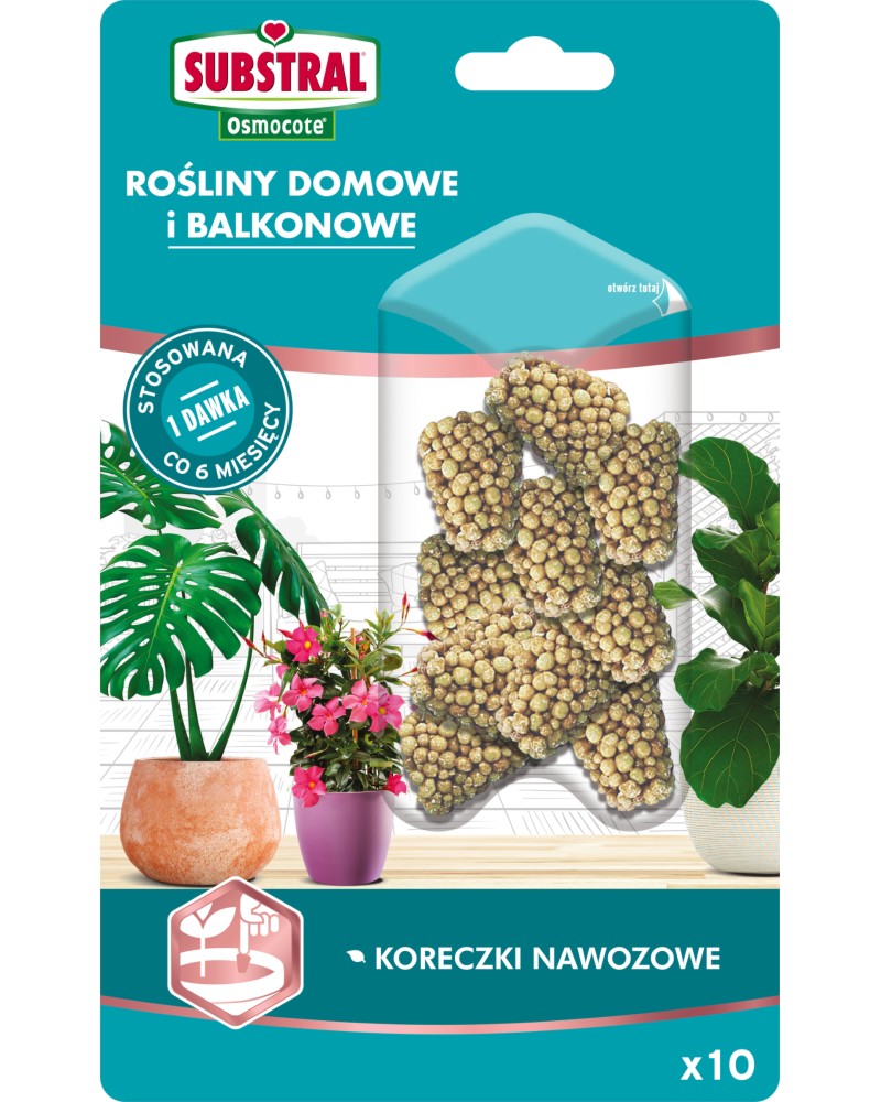 Гранулиран тор за стайни и балконски растения Substral Гранулиран тор за стайни и балконски растения Substral - 10 броя -