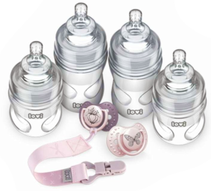 Комплект за новородено Lovi Newborn Starter Set - С шишета, биберони, залъгалки и клипс от серията Botanic - продукт
