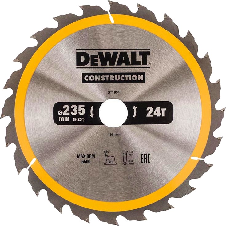     DeWalt  - ∅ 235 / 30 / 2.6 mm  24    Construction - 