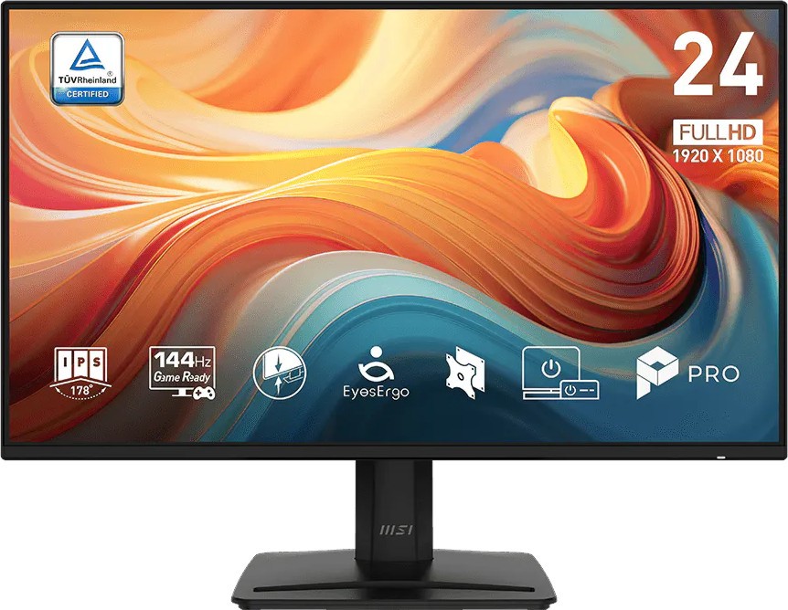 Монитор MSI PRO MP242 E14A Монитор MSI PRO MP242 E14A - 23.8", IPS, 144 Hz, 1920 x 1080, 1 ms, HDMI, DisplayPort, VGA, Adaptive-Sync -