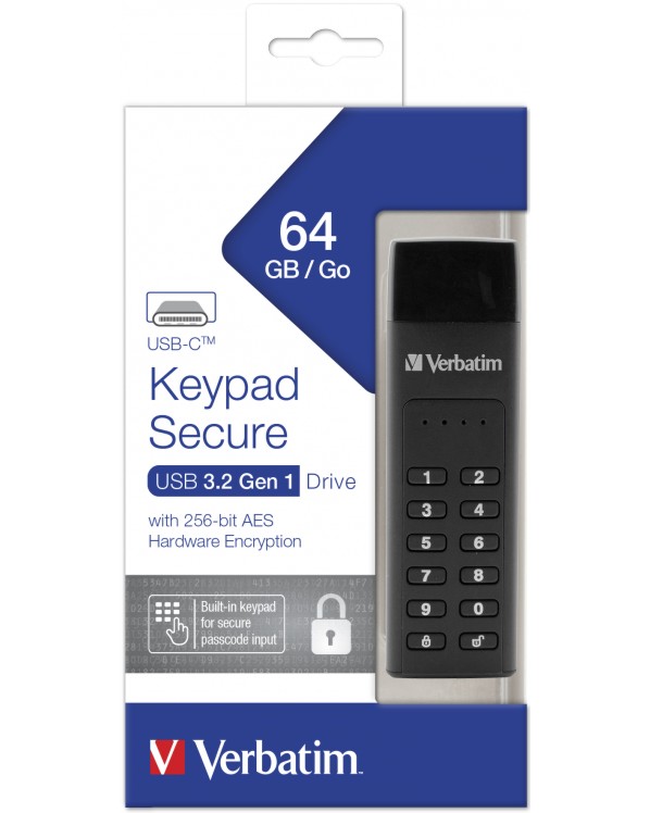 USB 3.2   64 GB Verbatim Keypad Secure - 