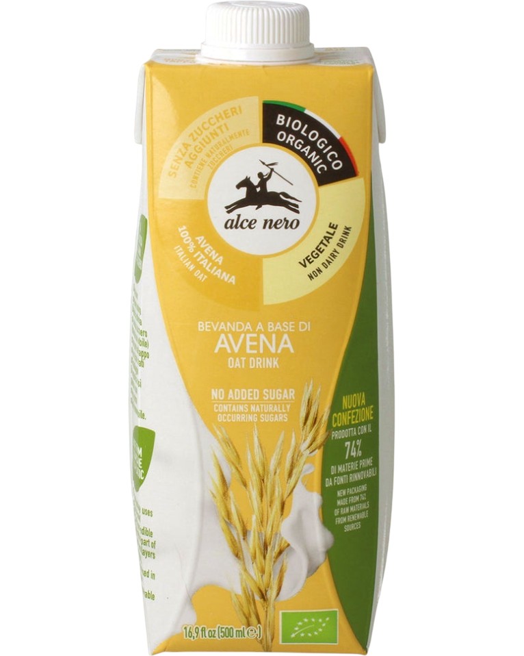 Био овесена напитка Alce Nero Био овесена напитка Alce Nero - 500 ml - напитка