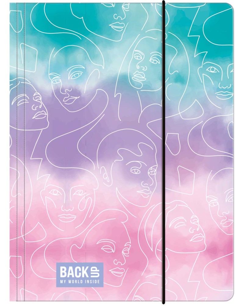 Папка с ластик Kidea Pastel Faces Папка с ластик Kidea Pastel Faces - За формат A4 -