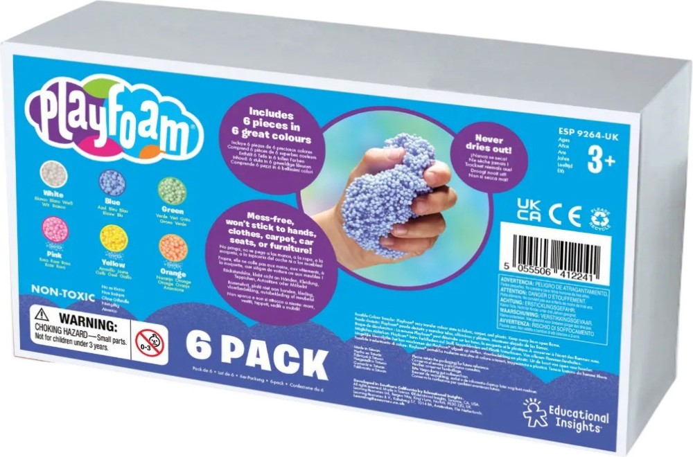 Сензорна пяна за моделиране PlayFoam Сензорна пяна за моделиране PlayFoam - 6 цвята - продукт