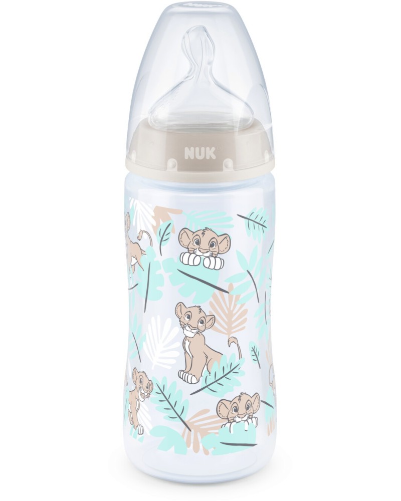 Бебешко шише Цар Лъв - NUK Temperature Control - 300 ml, от серията First Choice, 6-18 м - шише