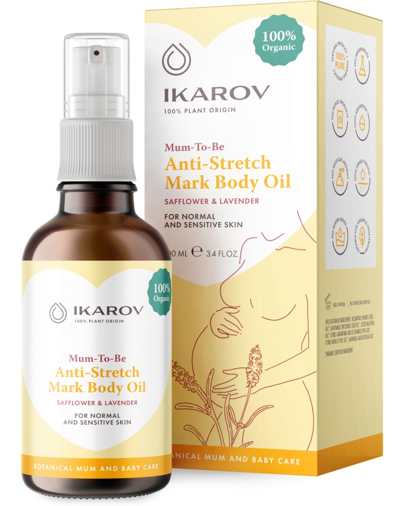 Ikarov Anti-Stretch Mark Body Oil Ikarov Anti-Stretch Mark Body Oil - Масло против стрии за нормална и чувствителна кожа - масло