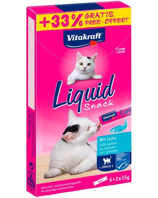     Vitakraft Liquid Snack -   6 + 2  x 15 g,     3,   3  - 