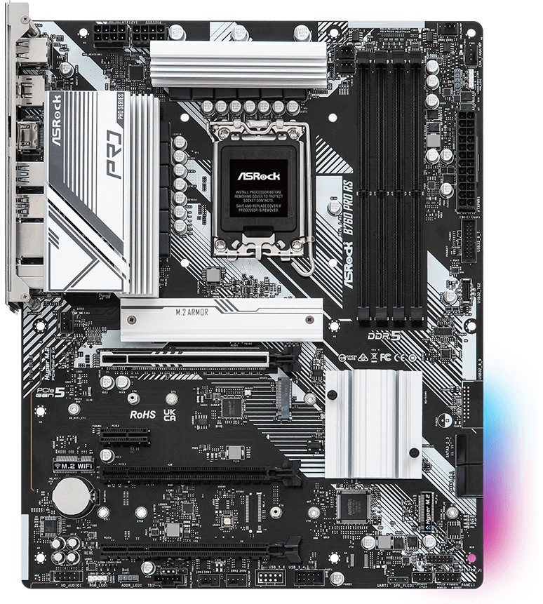 Дънна платка ASRock B760 Pro RS Дънна платка ASRock B760 Pro RS - LGA 1700, Intel B760, DDR5, ATX -
