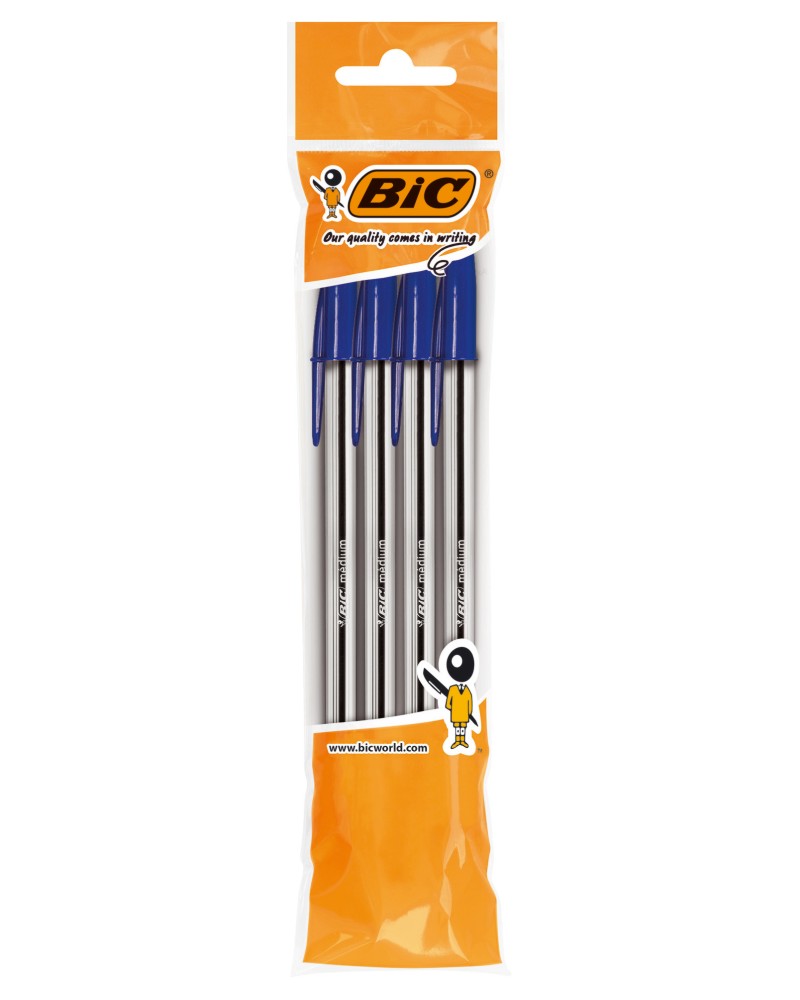 Химикалка BIC Cristal Medium 1 mm Химикалка BIC Cristal Medium 1 mm - 4 или 8 броя -