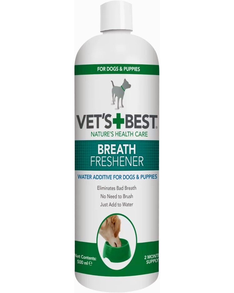 Вода за уста за кучета Vet's Best Breath Freshener Вода за уста за кучета Vet's Best Breath Freshener - 500 ml - продукт