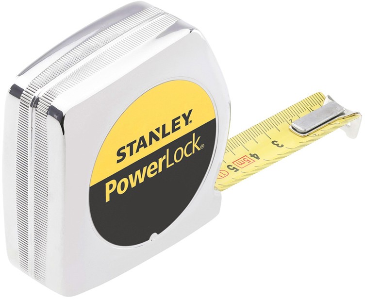 Хромирана метална ролетка Stanley Powerlock - С дължина 5 - 10 m - 