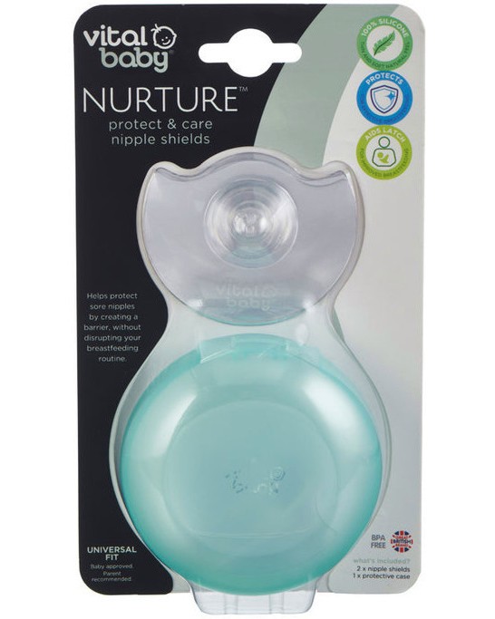 Протектори за зърна Vital Baby Протектори за зърна Vital Baby - 2 броя, с кутия за съхранение - продукт