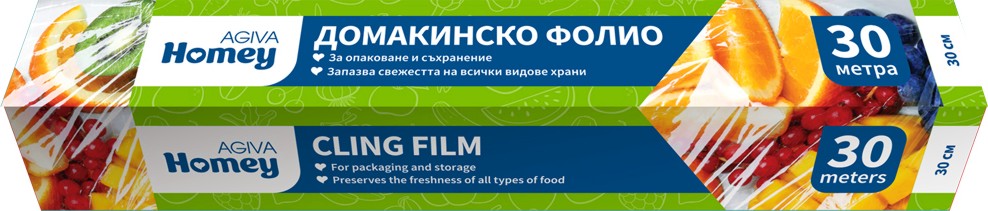 Самозалепващо фолио за свежо съхранение Agiva Homey Самозалепващо фолио за свежо съхранение Agiva Homey - 30 m -