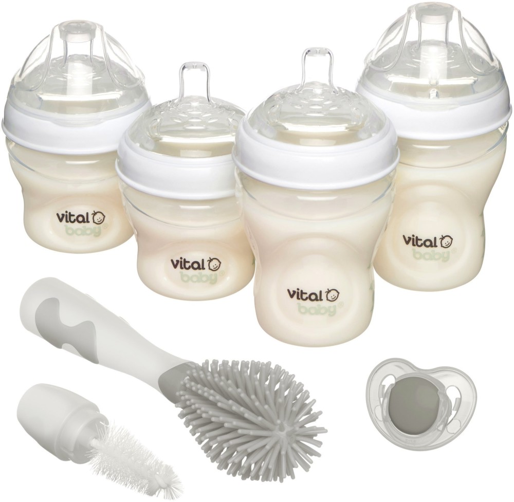Комплект за новородено Vital Baby - С шишета, биберони, четка и залъгалка - продукт