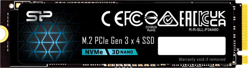 SSD ����� Silicon Power A60 PCIe 3 x4 NVMe 1.3 - 512 GB, ������ 2200 MB/s, ����� 1600 MB/s, SLC - 