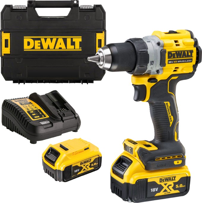 Акумулаторен винтоверт 18V DeWalt DCD800P2T Акумулаторен винтоверт 18V DeWalt DCD800P2T - С 2 батерии, зарядно и куфар от серията XR -