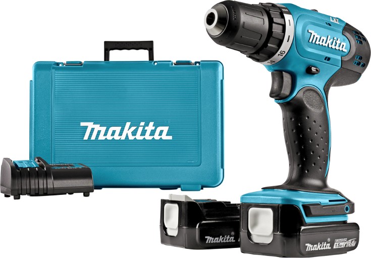 Акумулаторен винтоверт Makita DDF343SYE - С 2 батерии, зарядно и куфар от серията LXT - 