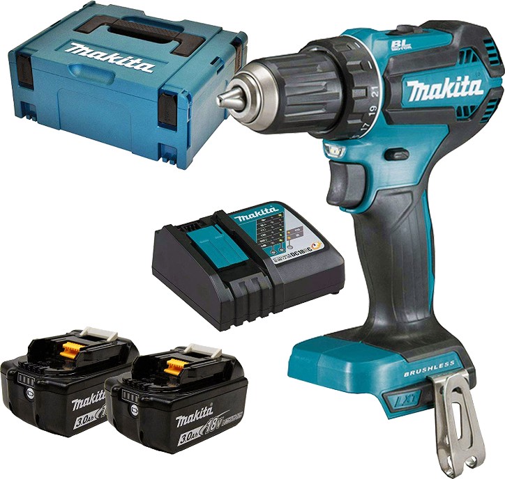 Акумулаторен винтоверт 18V Makita DDF485RFJ Акумулаторен винтоверт 18V Makita DDF485RFJ - С 2 батерии, зарядно и куфар от серията LXT -