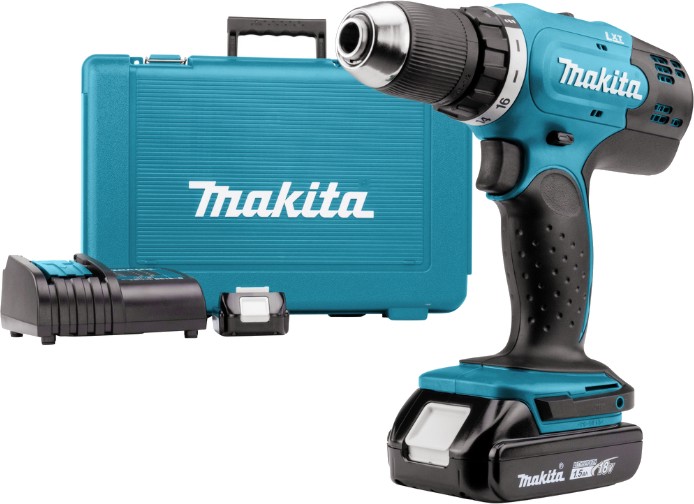 Акумулаторен винтоверт 18V Makita DDF453SYE Акумулаторен винтоверт 18V Makita DDF453SYE - С 2 батерии, зарядно и куфар от серията LXT -
