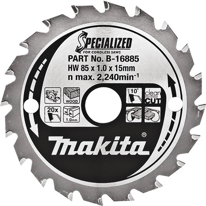     Makita - ∅ 85 / 15 / 1 mm  20    Specialized - 