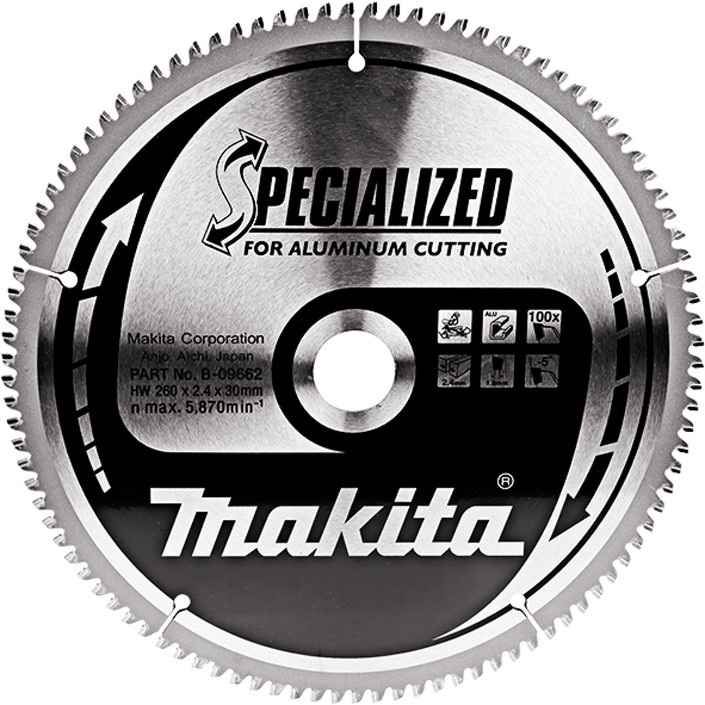     Makita - ∅ 260 / 30 / 2.3 mm  100    Specialized - 