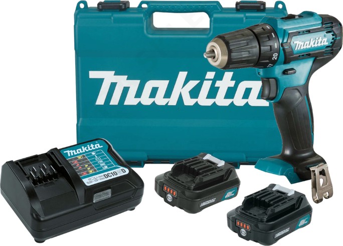Акумулаторен винтоверт 12V Makita DF333DWYE Акумулаторен винтоверт 12V Makita DF333DWYE - С 2 батерии, зарядно и куфар от серията CXT -