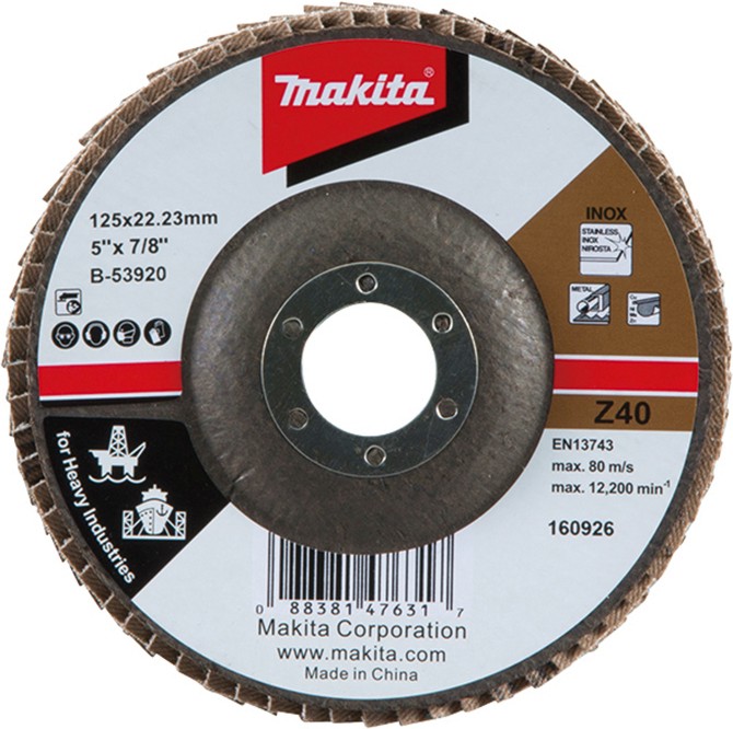 Ламелен диск за шлайфане на метал и стомана Makita - ∅ 125 x 22.23 mm - 