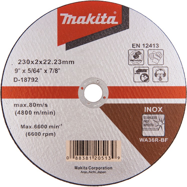 Диск за неръждаема стомана Makita WA36R-BF - ∅ 230 / 2 / 22.23 mm - 