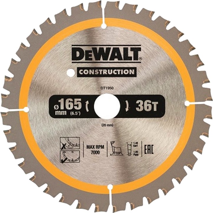     DeWalt - ∅ 165 / 20 / 1.49 mm  36    Construction - 