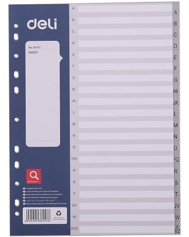 Разделител за папка или класьор Deli Start Plus Разделител за папка или класьор Deli Start Plus - За формат A4, с букви от A до Z -