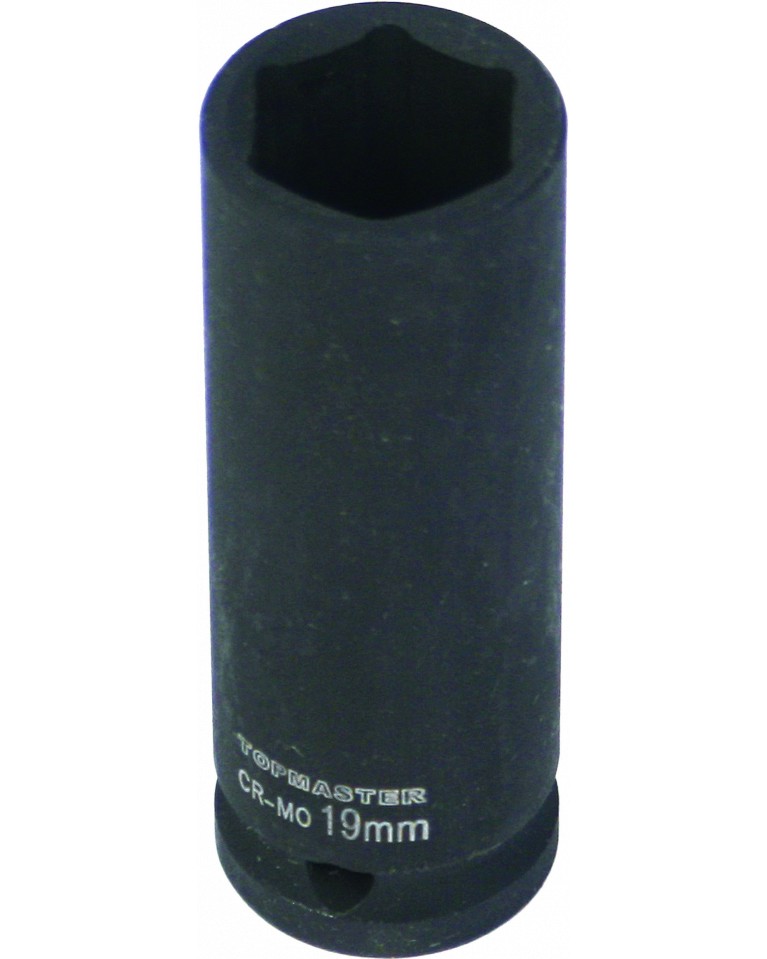 Удължена 6-стенна ударна вложка 1/2" Topmaster CR-Mo Удължена 6-стенна ударна вложка 1/2" Topmaster CR-Mo - С диаметър ∅ 10 - 32 mm -
