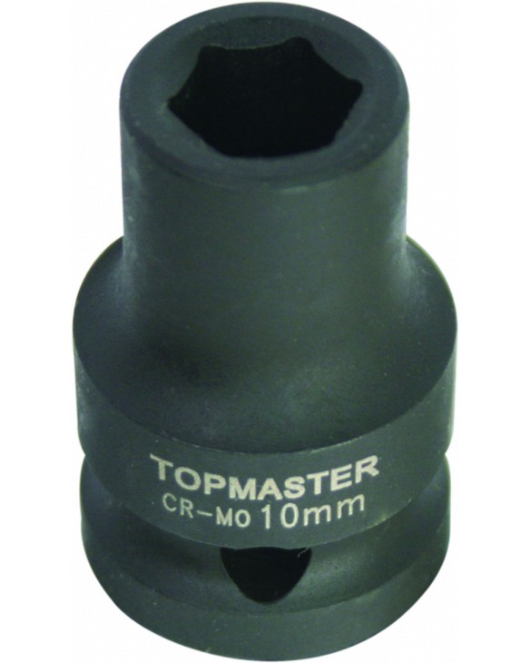 6-стенна ударна вложка 1/2" Topmaster CR-Mo 6-стенна ударна вложка 1/2" Topmaster CR-Mo - С диаметър ∅ 10 - 22 mm -