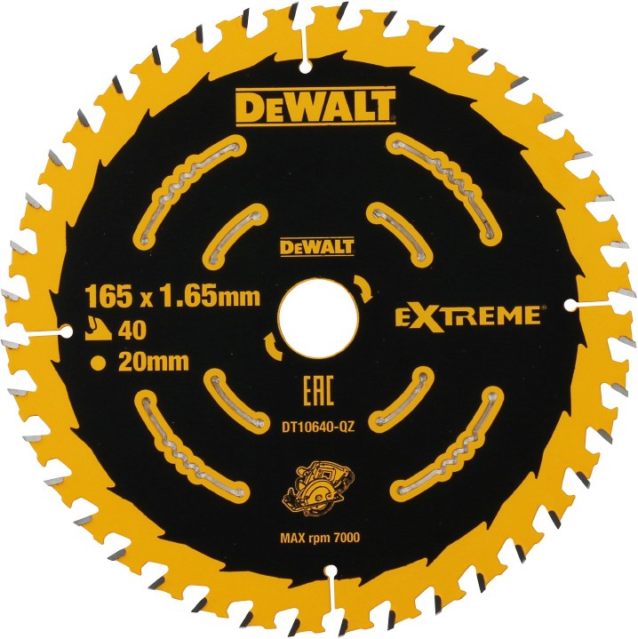     DeWalt - ∅ 165 / 20 / 1.65 mm  40    Extreme - 