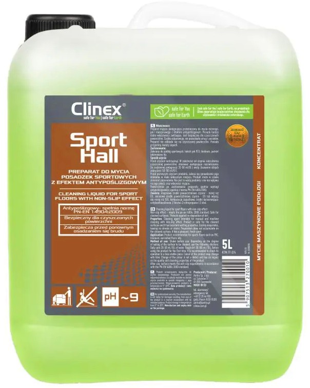 ��������� �������� �� ������� ���� Clinex Sport Hall - 5 l, � �������������� ����� - ��������� ��������